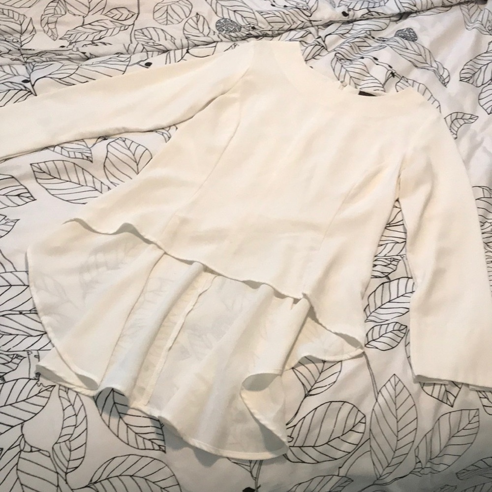 Tailored high/low blouse